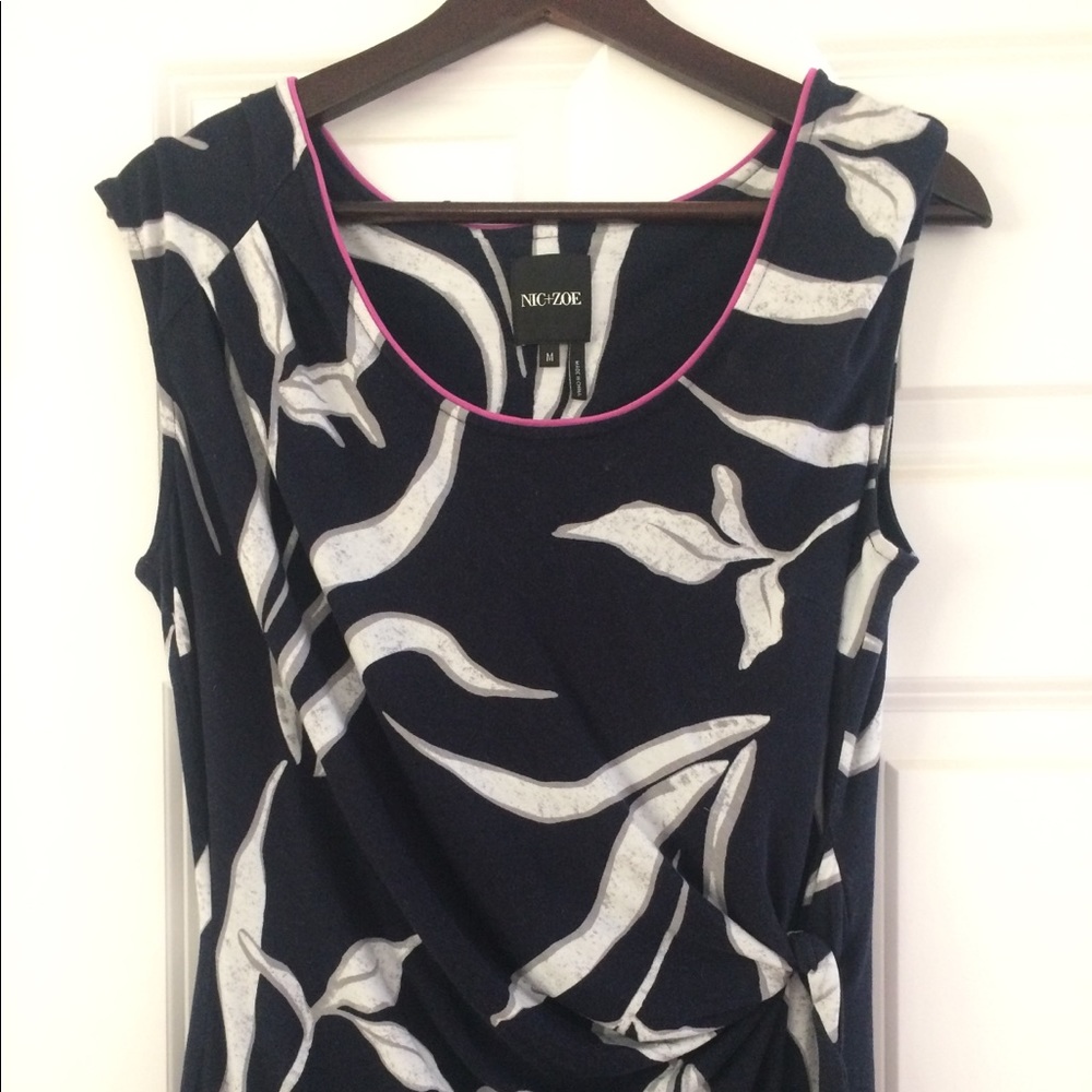 NIC & Zoe Twisted Iris Dress Side Tie Medium - Picture 3 of 7